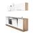 Mobilă de bucătărie Leziter Yorki 220 cm, stejar sonoma și alb satinat, cu modul cuptor