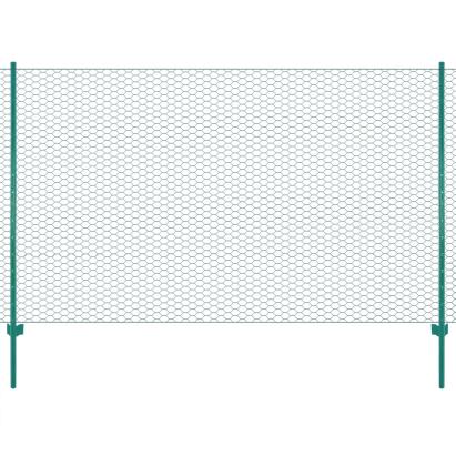 Gard din plasă de sârmă cu stâlpi, verde, 25 x 1,5 m, oțel GartenMobel Dekor