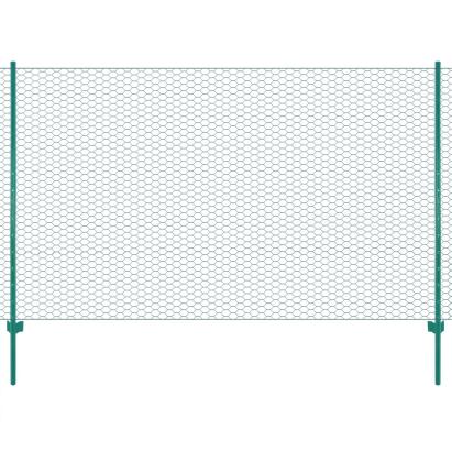 Gard din plasă de sârmă cu stâlpi, verde, 25 x 2 m, oțel GartenMobel Dekor