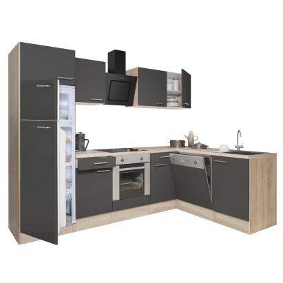 Mobilă de bucătărie de colț Yorki 280, stejar sonoma/antracit, cu loc frigider