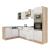 Mobilă de bucătărie colț Leziter Yorki 280 cm, stejar Sonoma, front alb satinat