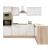 Mobilă de bucătărie colț Leziter Yorki 280 cm, stejar Sonoma, front alb satinat