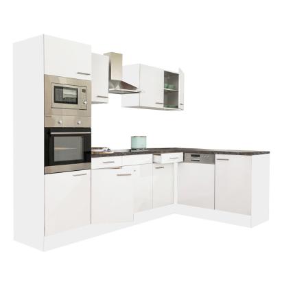 Mobilă de bucătărie modulară Leziter Yorki 280 cm, corp alb, front alb satinat