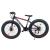 Bicicletă Fat Bike 26 inch, 21 viteze Shimano, anvelope 4 inch, frâne pe disc, negru-roșu