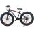 Bicicletă Fat Bike 26 inch, 21 viteze Shimano, anvelope 4 inch, frâne pe disc, negru-roșu