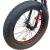 Bicicletă Fat Bike 26 inch, 21 viteze Shimano, anvelope 4 inch, frâne pe disc, negru-roșu