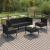 Set mobilier de grădină cu perne, 6 piese, negru, poliratan GartenMobel Dekor