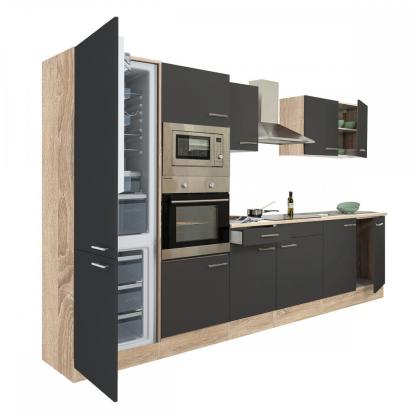 Mobilă de bucătărie Leziter Yorki 330 cm, stejar Sonoma și antracit satinat