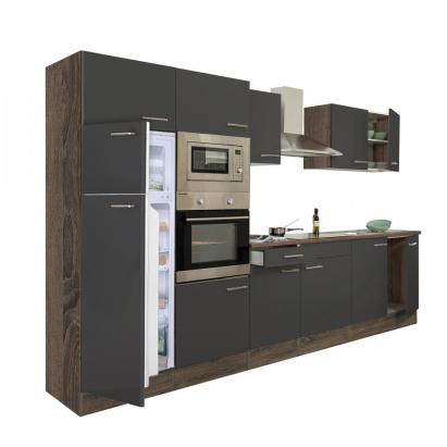 Mobilă de bucătărie modulară Leziter Yorki 330 cm, stejar Yorki & antracit satinat