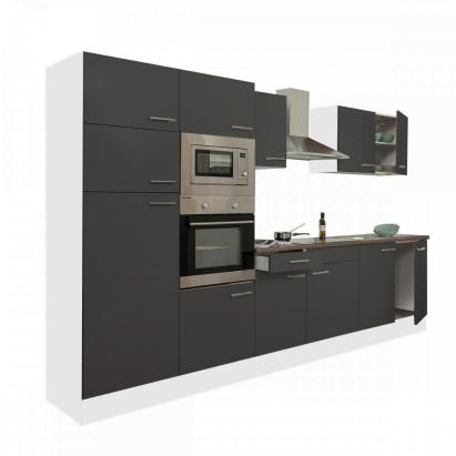 Mobilă de bucătărie modulară Leziter Yorki 330 cm, alb cu antracit satinat