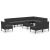 Set mobilier de grădină cu perne, 11 piese, negru, poliratan GartenMobel Dekor
