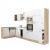 Dulap de bucătărie de colț Yorki 370 cm, stejar Sonoma și alb satinat, modular