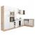 Dulap de bucătărie de colț Yorki 370 cm, stejar Sonoma și alb satinat, modular