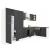 Dulap bucătărie colț Leziter Yorki 370 cm, corp alb, front antracit satinat