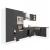 Mobilă de bucătărie de colț Yorki 370 cm, alb cu front antracit satinat, cu dulap cu raft