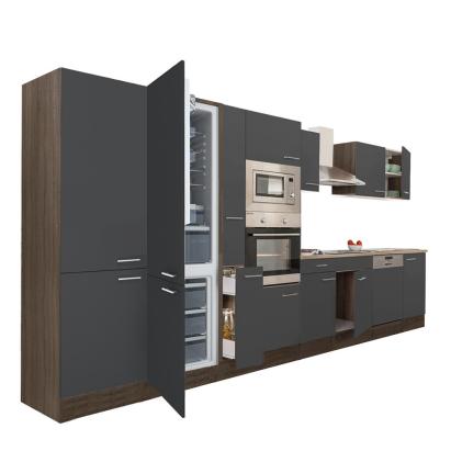 Mobilă de bucătărie Leziter Yorki 430 cm, stejar Yorki/antracit satinat