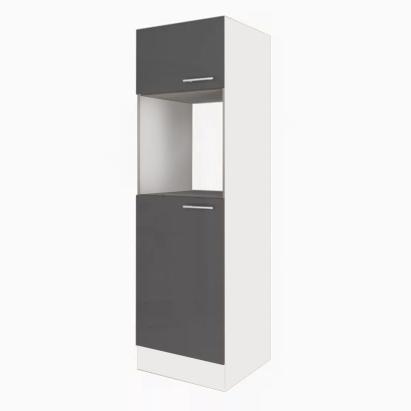 Dulap de cămară Yorki 60 cm, alb cu front antracit satinat, pentru bucătărie