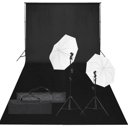 Kit studio foto cu set de lămpi și fundal GartenMobel Dekor