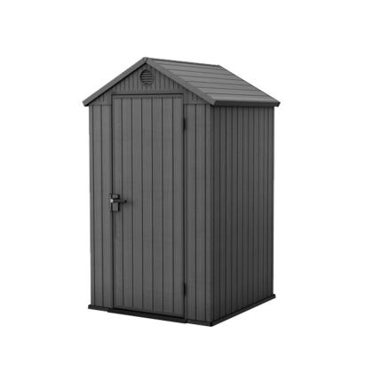 Căsuță de grădină Curver Darwin 4x4 din plastic EVOTECH, gri, 118x117x205 cm