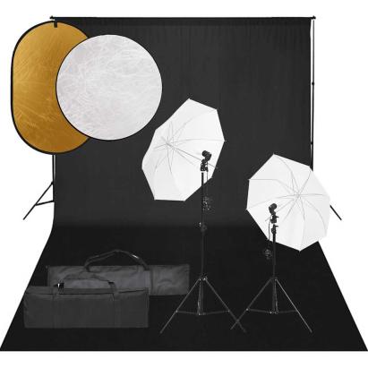 Set studio foto cu lumină, fundal și reflector GartenMobel Dekor