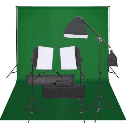 Kit studio foto cu set de lămpi și fundal GartenMobel Dekor