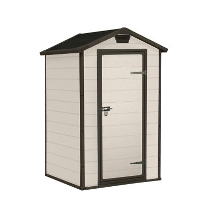 Căsuță de grădină Curver Manor 4x3 bej, compactă, cu podea și ventilație