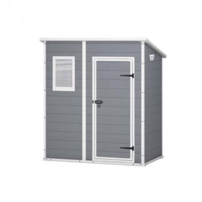 Casă de grădină Curver Manor Pent 6x4 din plastic, gri/alb, cu ventilație