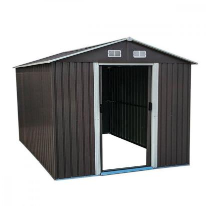 Șopron metalic de grădină Mirpol MIR1008, 8 mp, uși glisante, antracit