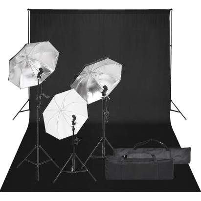 Kit studio foto cu set de lumină și fundal GartenMobel Dekor