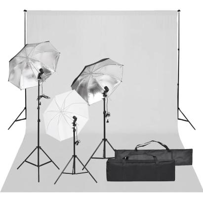 Kit studio foto cu set de lumină și fundal GartenMobel Dekor