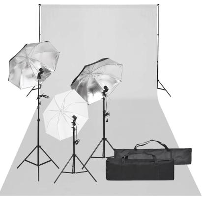 Kit studio foto cu set de lumină și fundal GartenMobel Dekor