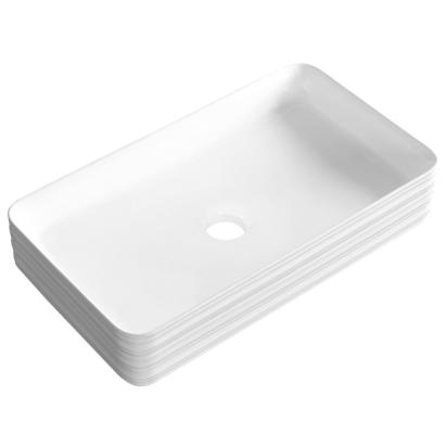 Lavoar ceramic Kerra KR-53, 67,5 cm, alb lucios, montaj ascuns