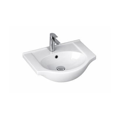 Lavoar ceramic cu aripi Leziter V55 55x42 cm, montaj pe perete, cu preaplin