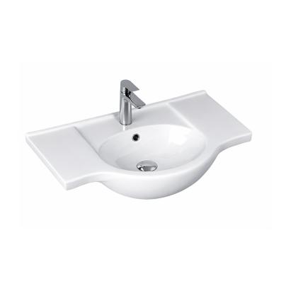 Lavoar ceramic cu aripi Leziter V75, 75x48 cm, montaj pe perete, cu preaplin