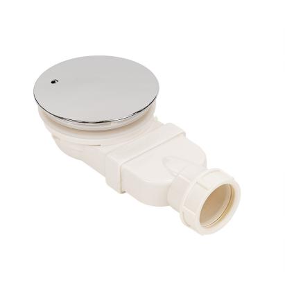 Sifon îngust Leziter pentru tavă de duș 90 mm, capac cromat, profil redus
