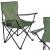 Scaun de camping pliabil si portabil cu suport pentru pahar, verde, 50x82x80 cm