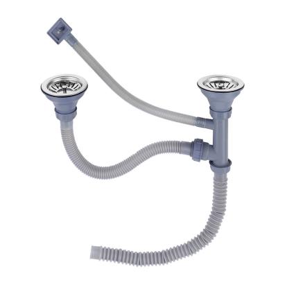 Sifon Leziter pentru chiuvetă cu 2 cuve, scurgere eficientă și întreținere ușoară