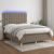 Pat cu arcuri, saltea și LED, gri taupe, 140x200 cm, textil GartenMobel Dekor