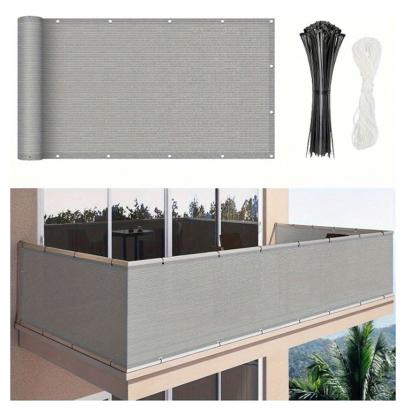 Ecran de umbrire pentru balcon Leziter 1x7 m, gri, HDPE 180 g/m²