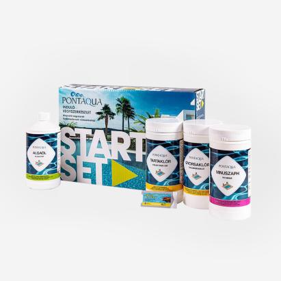 Kit start chimicale pentru piscină Pontaqua 4,5 kg – clor, pH Minus și algicid