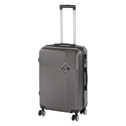 Valiză medie Leziter TravelLux Pro rigidă, 42x65x24 cm, gri închis