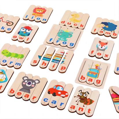 Puzzle educațional din lemn Leziter pentru învățarea englezei, 192 piese (3+)