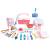 Set dentist din lemn Leziter cu 38 accesorii, roz, pentru joacă de rol