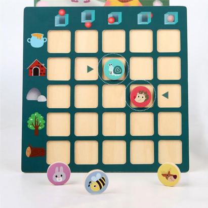 Leziter „Unde este?” – joc educativ de orientare spațială din lemn, 3+ ani