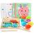 Puzzle Montessori cu bile colorate din lemn Leziter, set educativ cu pensetă