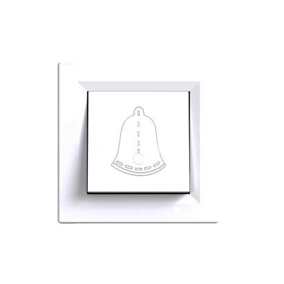 Comutator clopot Leziter Nova 101N cu revenire, cadru alb, montaj incastrat