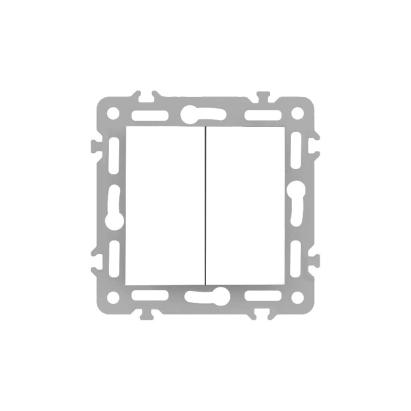 Comutator candelabru Leziter Nova 105, alb, 2 taste, 10A 250V, fără cadru