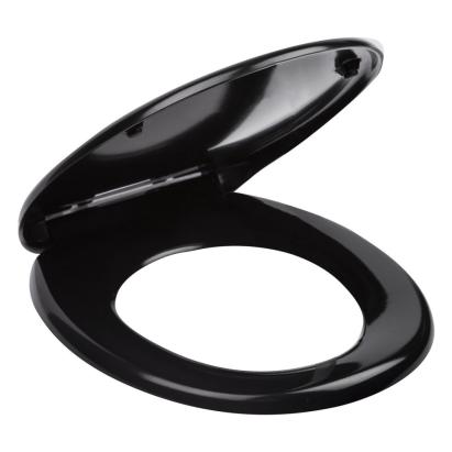 Capac WC universal Kerra Julia negru din duroplast, soft-close, antibacterian
