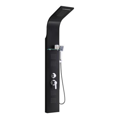 Panou de duș cu hidromasaj Leziter Alegro Black din oțel inoxidabil