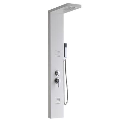 Panou de duș cu hidromasaj Leziter Malaga White, aluminiu alb 145 cm